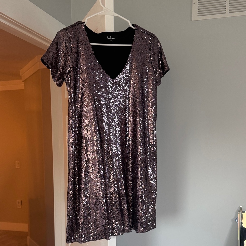 Lulu's Glittering Sequin Mini Dress - Purple